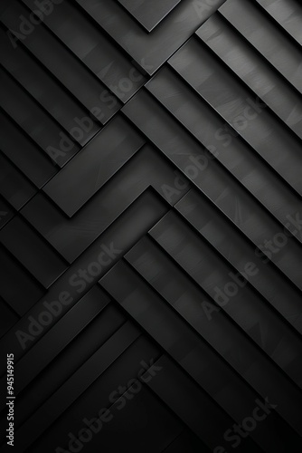 Dark Geometric Tile Pattern with Interlocking Rectangular Shapes