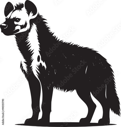 Hyena Silhouette isolated on white background Minimalist hyena vector shape icon