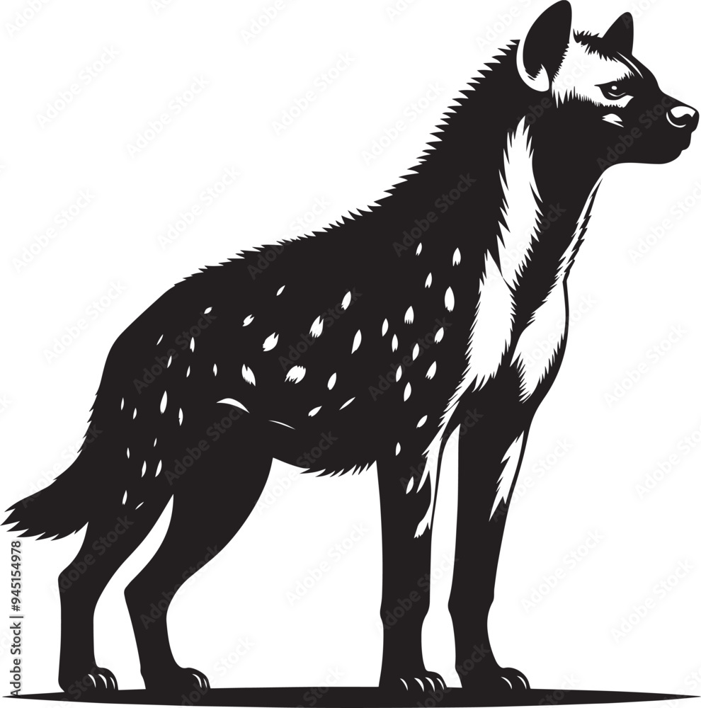 Hyena Silhouette isolated on white background Minimalist hyena vector shape icon Hyena Silhouette isolated on white background Minimalist hyena vector shape icon