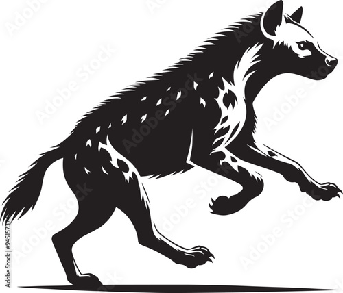 Hyena Silhouette isolated on white background Minimalist hyena vector shape icon