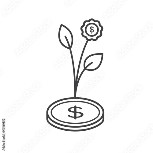 money investment line icon vector element design template