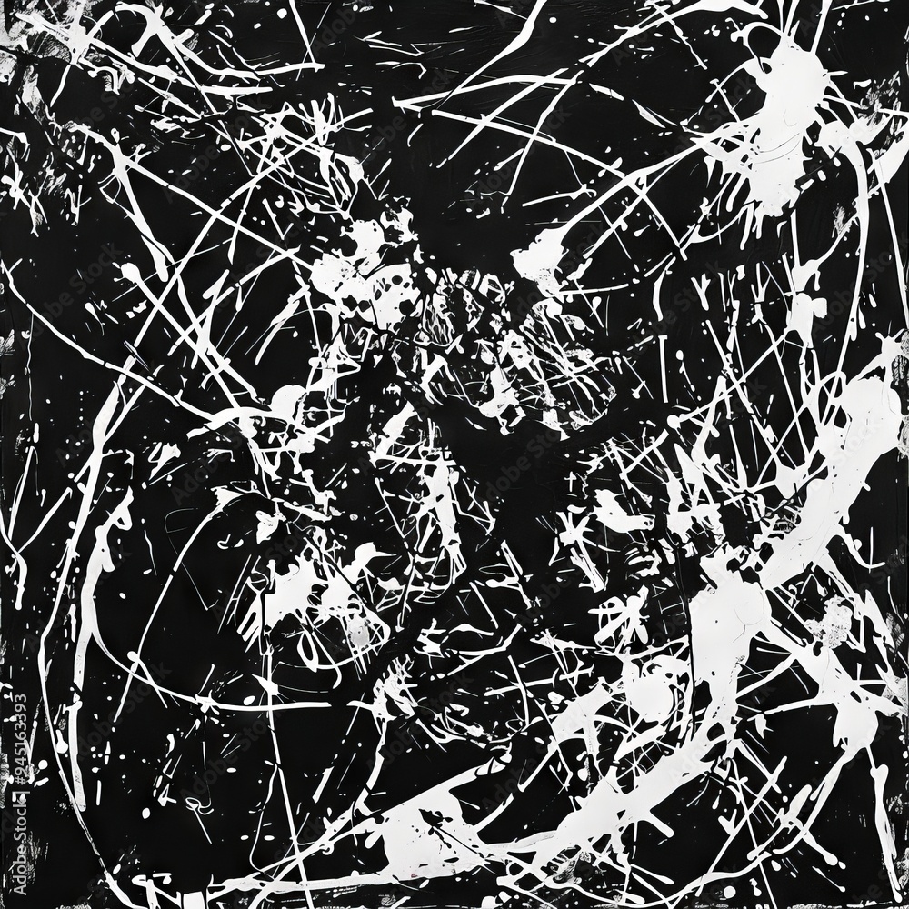Naklejka premium Dynamic Abstract Expressionist Painting with Bold Splashes and Drips