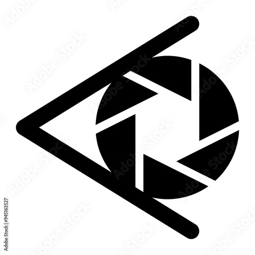 focal length, lens, angle, camera, photography solid or glyph icon