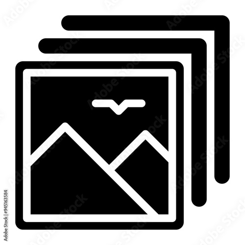 gallery, galleries, collection, photography, images solid or glyph icon