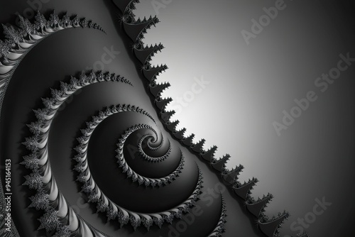 Mesmerizing 3D Fractal Design with Shadowy Elements and Minimalist Structures