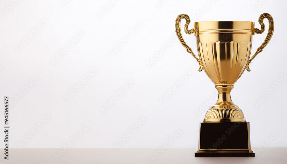 Golden trophy cup on white background. copy space for text. Golden trophy cup on white background. copy space for text.