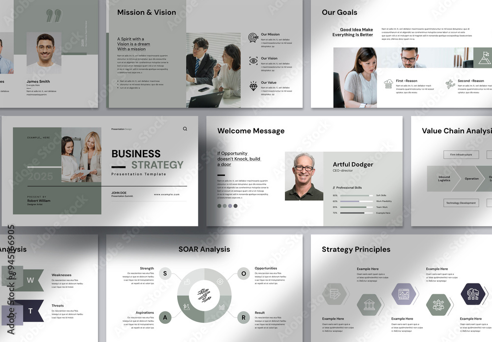 Business Strategy Presentation Template Stock Template | Adobe Stock