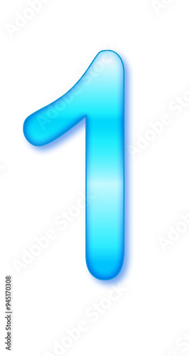 blue font text effect illustration of one