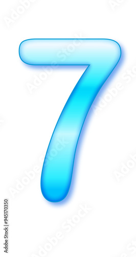 blue font text effect illustration of seven