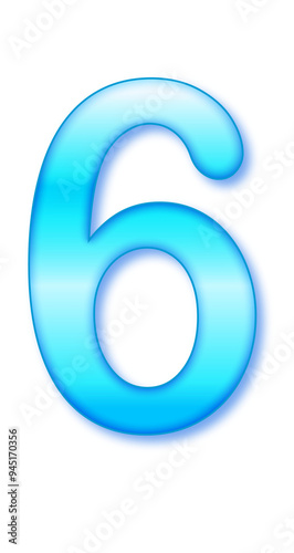 blue font text effect illustration of six