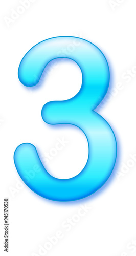 blue font text effect illustration of three