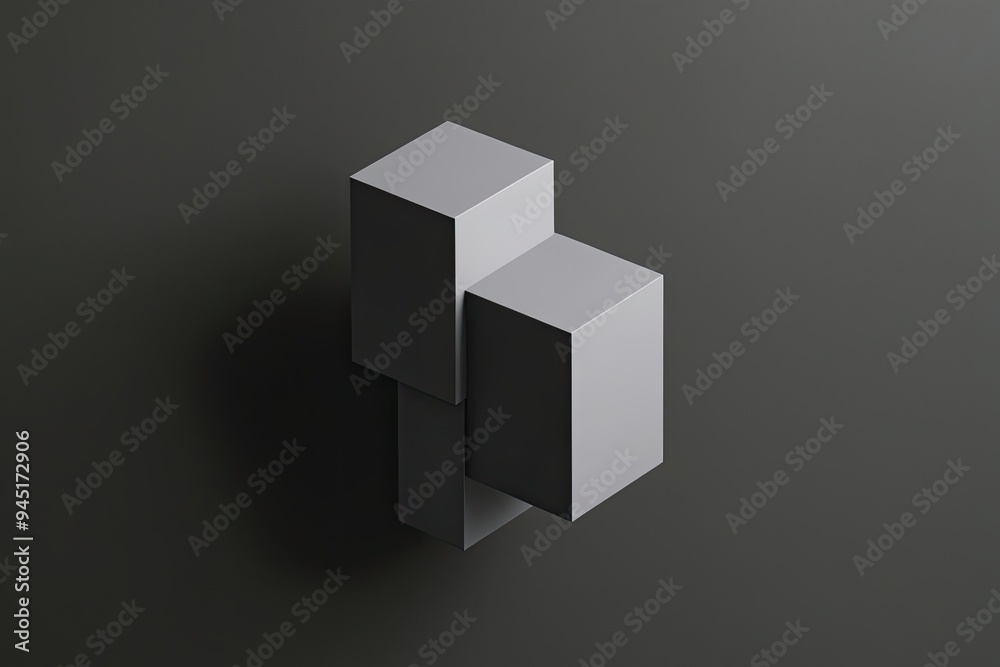 Surreal 3D Block Art on Dark Grey Canvas for Innovative Design Creations