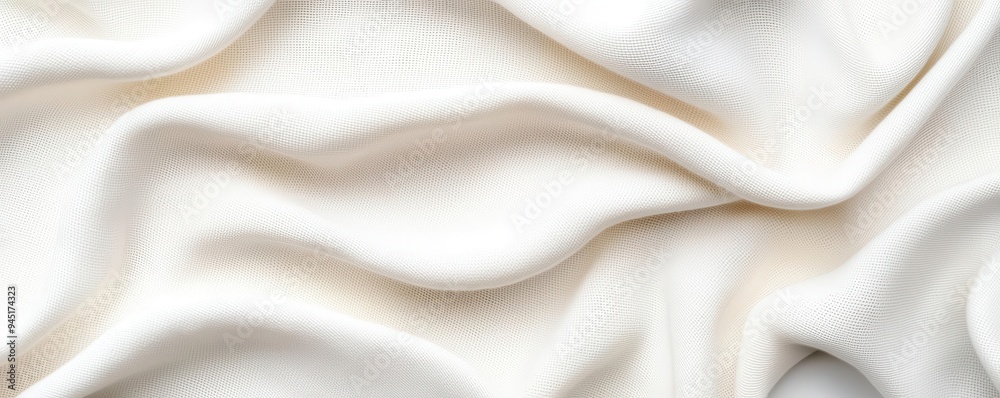 Fototapeta premium Organic cotton fabric, closeup of texture, 3D illustration