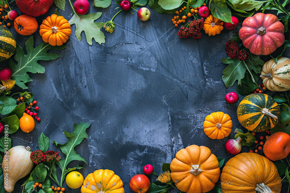 Obraz premium Beautiful greeting card with bright holiday composition for happy joy celebrate Thanksgiving
