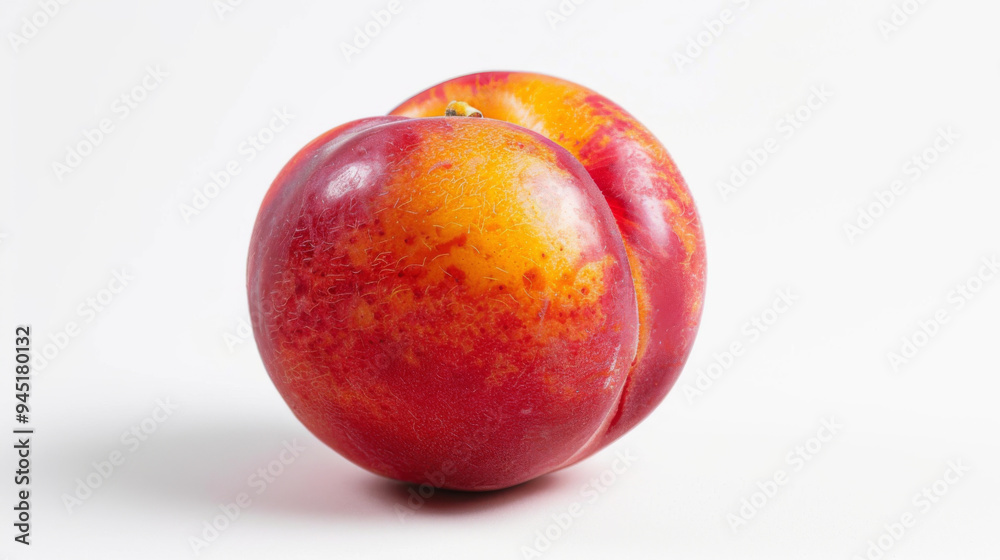 A whole nectarine isolated a white background A whole nectarine isolated a white background
