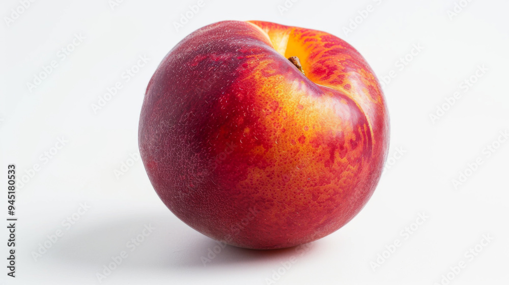 A whole nectarine isolated a white background A whole nectarine isolated a white background