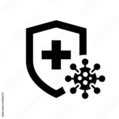 Kills 99.9% bacteria, germs and viruses icon. Antibacterial and antiviral defence, protection infection symbol. Vector Illustration.