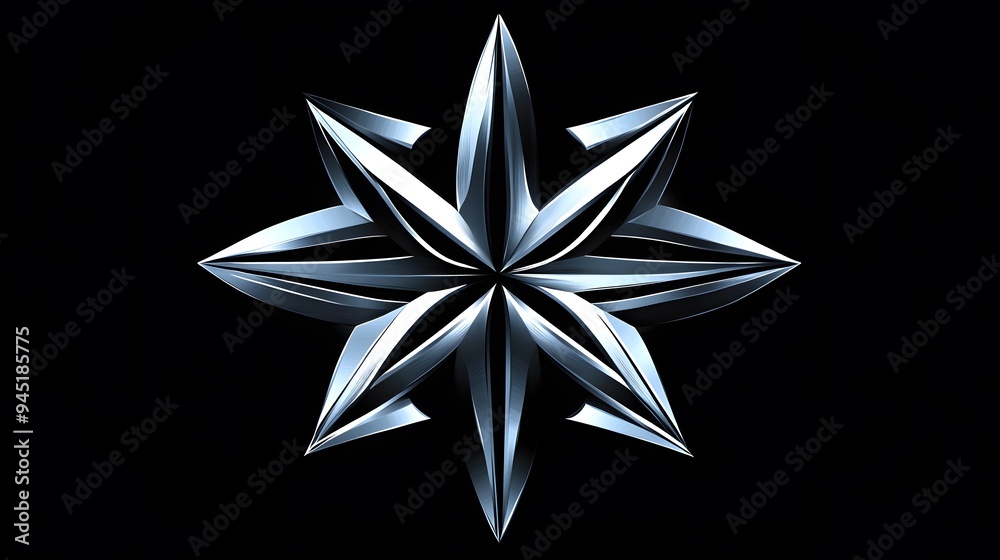 Obraz premium Abstract Silver Star Shape.