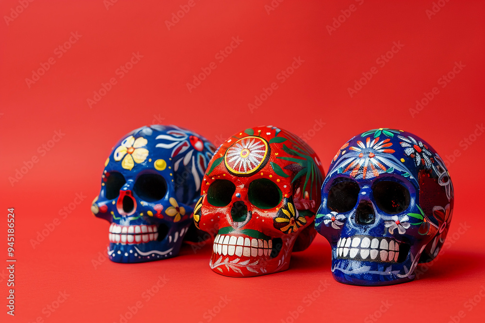 Beautiful greeting card with bright holiday composition for happy to joy celebrate dia de muertos Beautiful greeting card with bright holiday composition for happy to joy celebrate dia de muertos