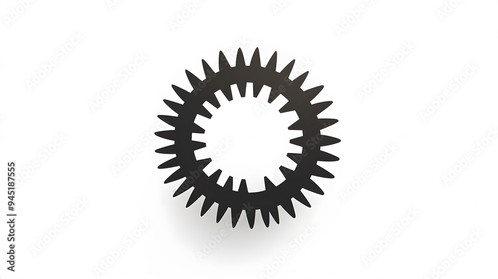 Black Cogwheel on White Background. Black Cogwheel on White Background.