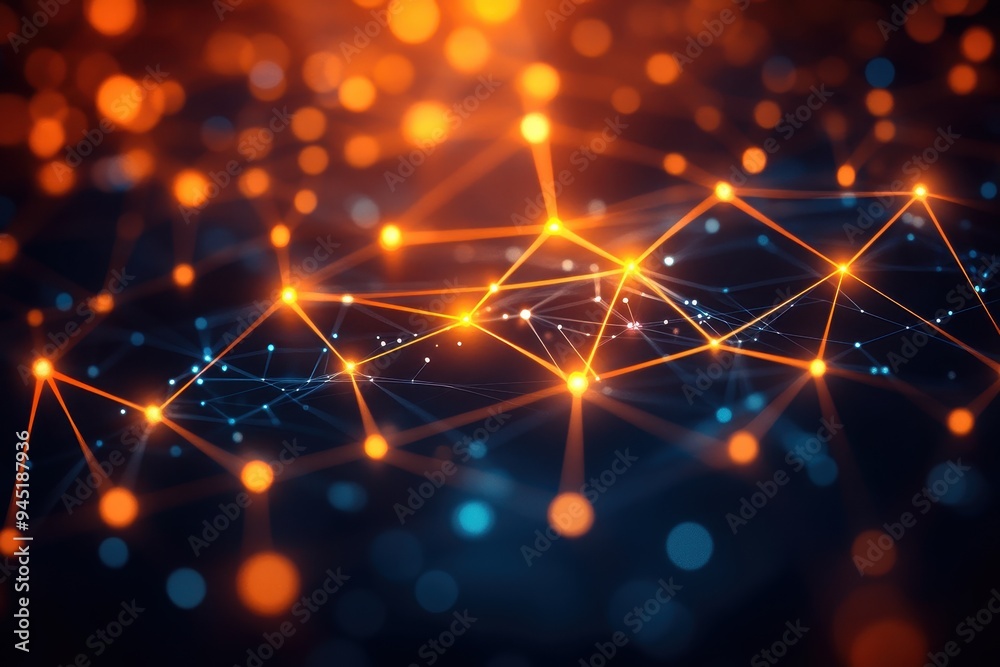 Digital Currency Network: Abstract Interconnected Dots in Modern Design