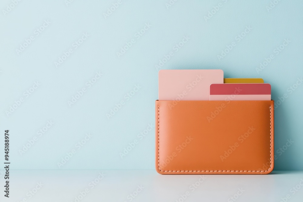 Modern Minimalist Wallet Design with Credit Cards in Soft Pastel Colors - Vector Illustration Modern Minimalist Wallet Design with Credit Cards in Soft Pastel Colors - Vector Illustration