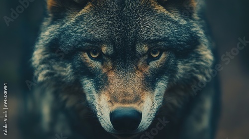 Hyper-Realistic Wolf Tattoo Design: A Detailed and Intricate Depiction of a Majestic Wolf with Realistic Fur Texture and Intense Gaze