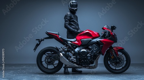 Motorcycle Rider and Sportbike
