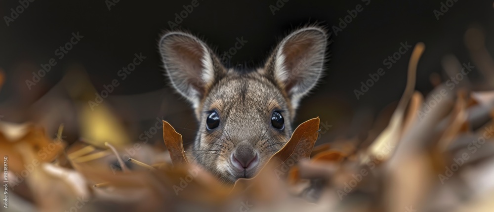 Cute Joey Peeking Out from Mother's Pouch - Adorable Australian Wildlife Moment Cute Joey Peeking Out from Mother's Pouch - Adorable Australian Wildlife Moment