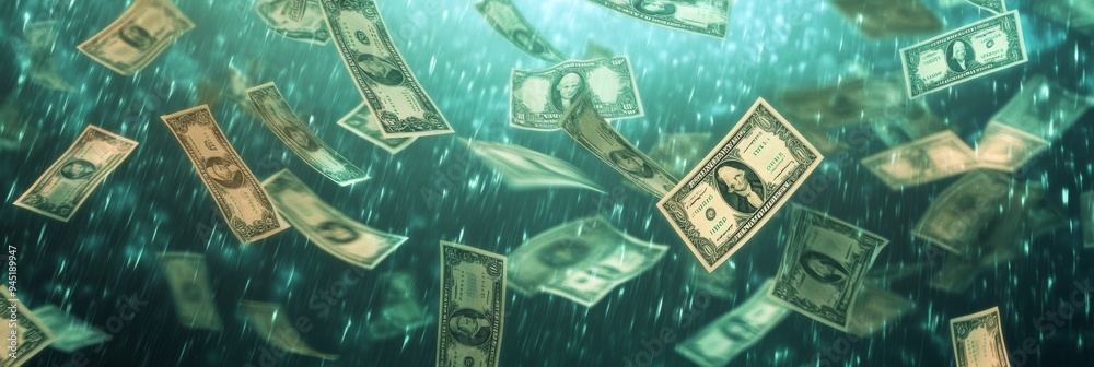 Raining money background with dollar bills falling from the sky, representing wealth, prosperity, and financial success. Raining money background with dollar bills falling from the sky, representing wealth, prosperity, and financial success.