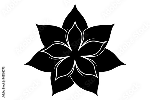 Hoya Silhouette on vector illustration with white background