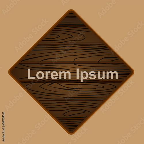 realistic imitation wood texture on diamond shape