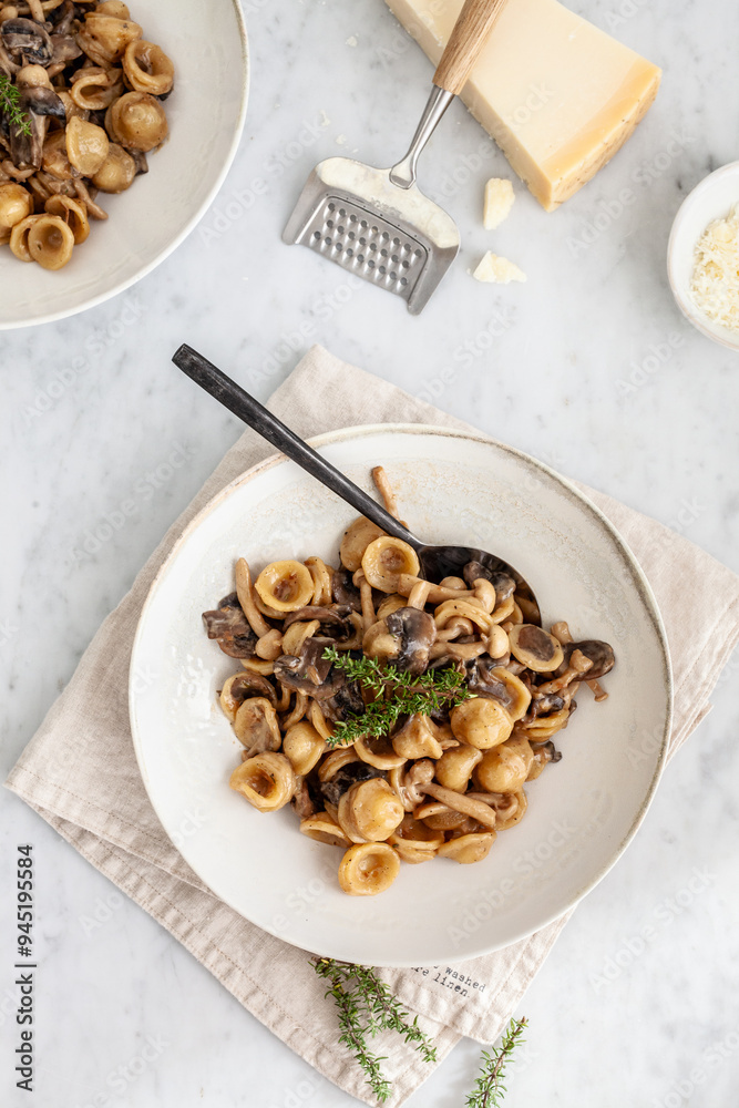 Orecchiette with mushrooms Orecchiette with mushrooms
