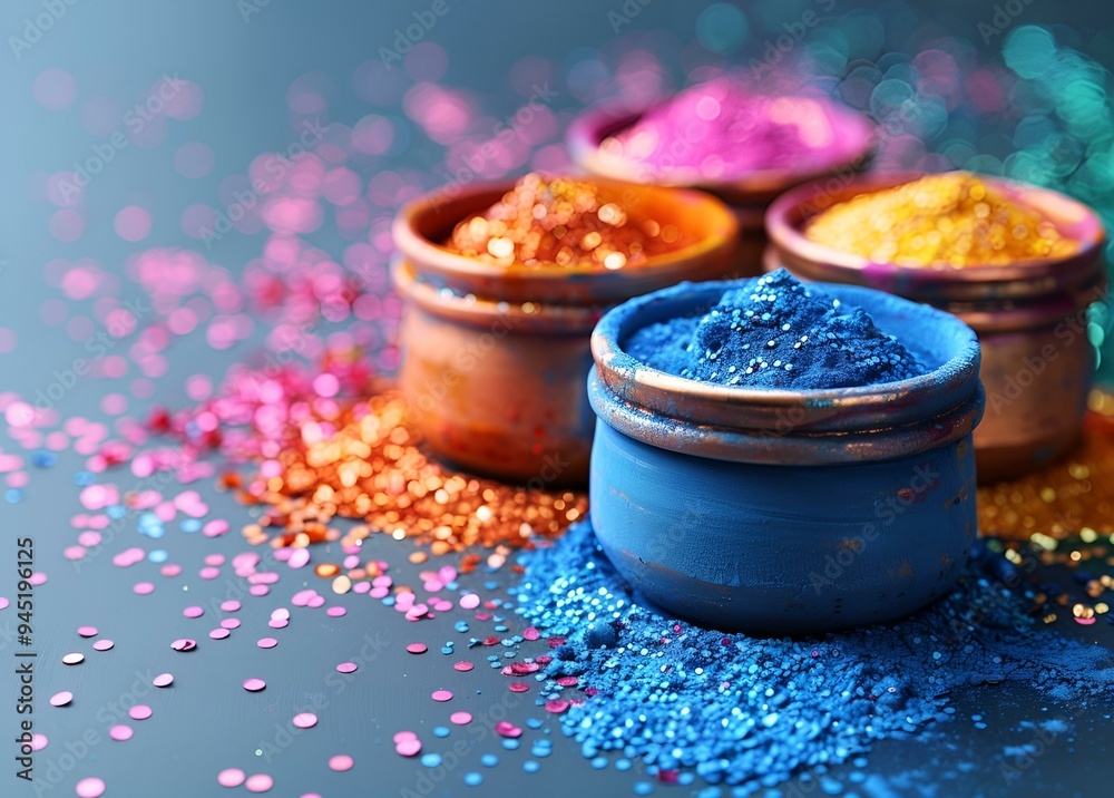 a group of colorful powders. a group of colorful powders.
