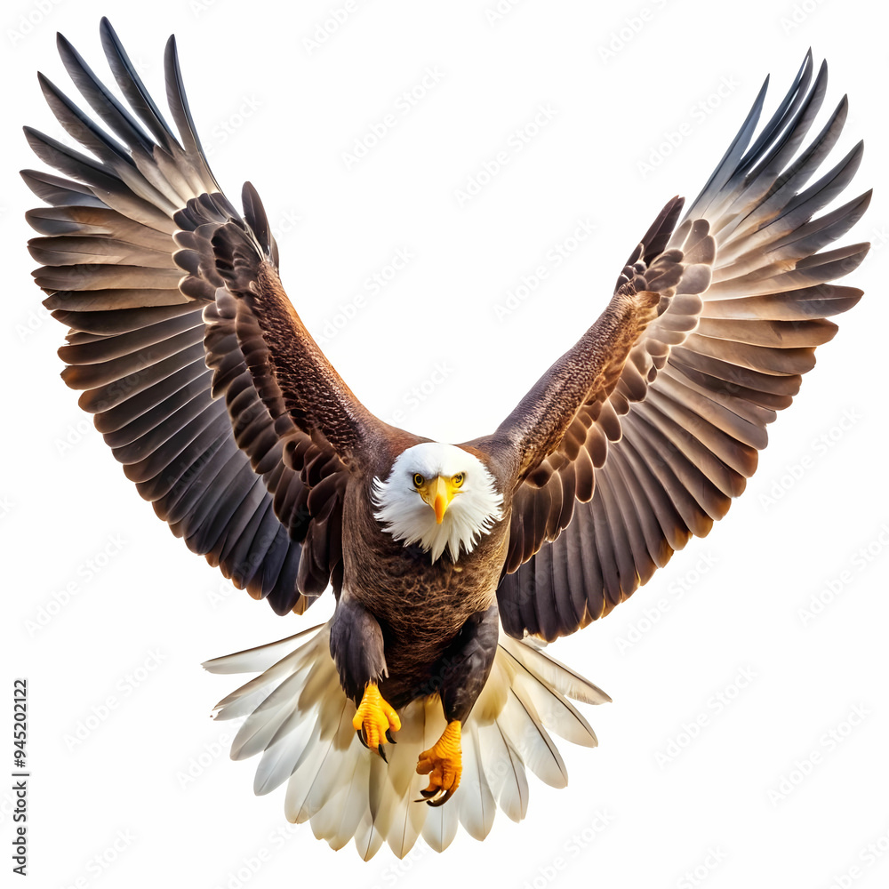 Fototapeta premium a stunning birds eye view of a bald eagle captured