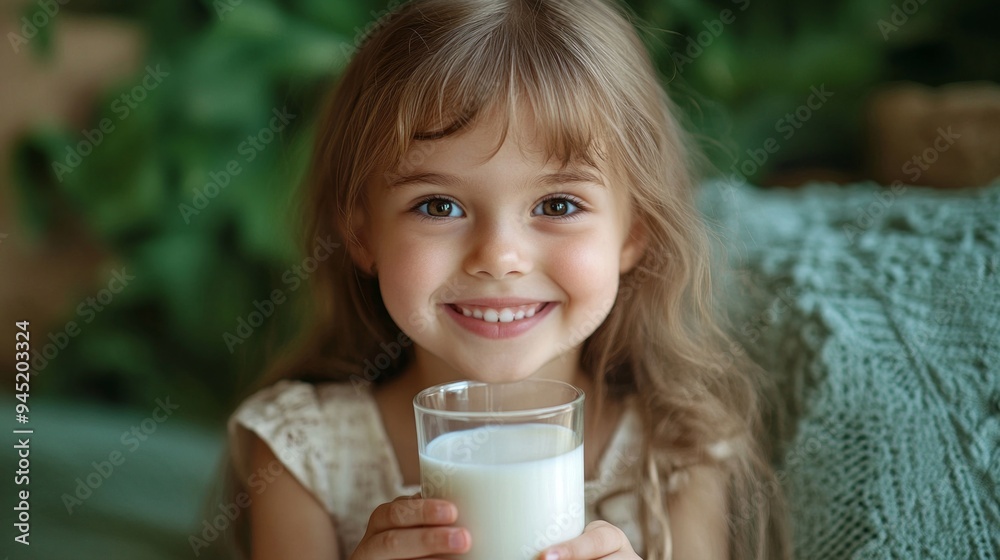 custom made wallpaper toronto digitalA young girl is holding a glass of milk and smiling