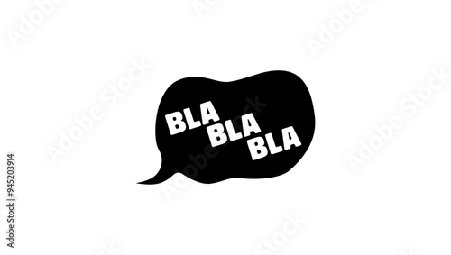 Bla Bla Speech Bubble, black isolated silhouette