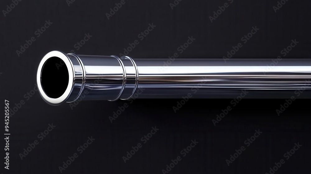 A chrome effect industrial pipe with realistic reflections and highlights, chrome effect, industrial pipe, realistic A chrome effect industrial pipe with realistic reflections and highlights, chrome effect, industrial pipe, realistic
