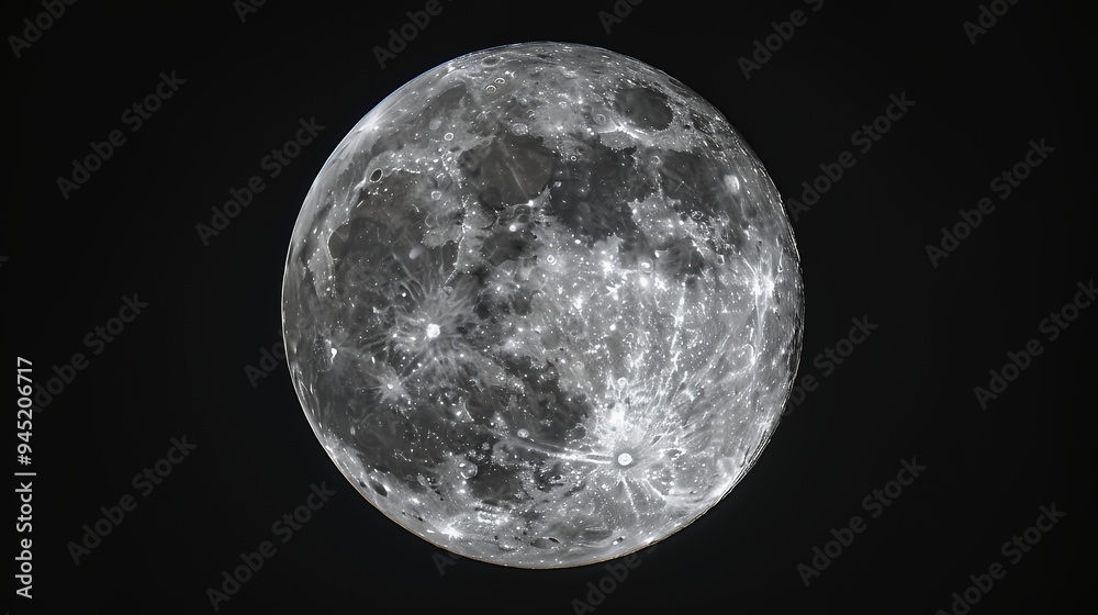 Obraz premium A detailed view of the full moon against a dark background.