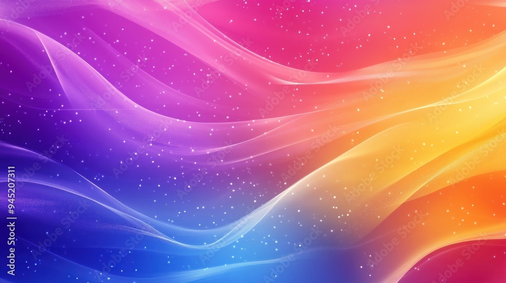 Abstract Rainbow Waves with Shimmering Stars Abstract Rainbow Waves with Shimmering Stars