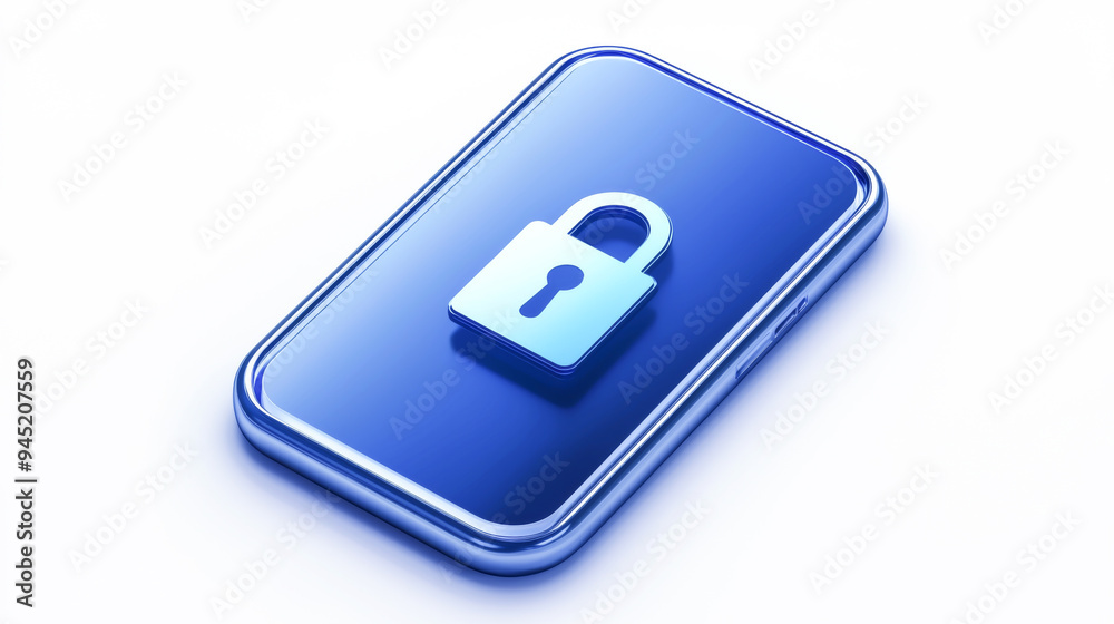 A sleek blue device with a lock symbol, representing digital security and data protection in the modern technology landscape. A sleek blue device with a lock symbol, representing digital security and data protection in the modern technology landscape.