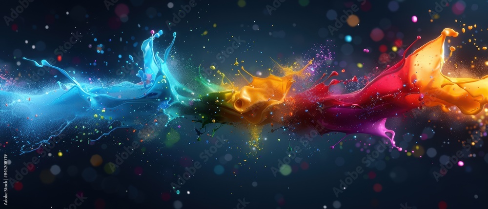 Vibrant Abstract Splatter Paint Pattern in Vivid Hues for Artistic Background Vibrant Abstract Splatter Paint Pattern in Vivid Hues for Artistic Background