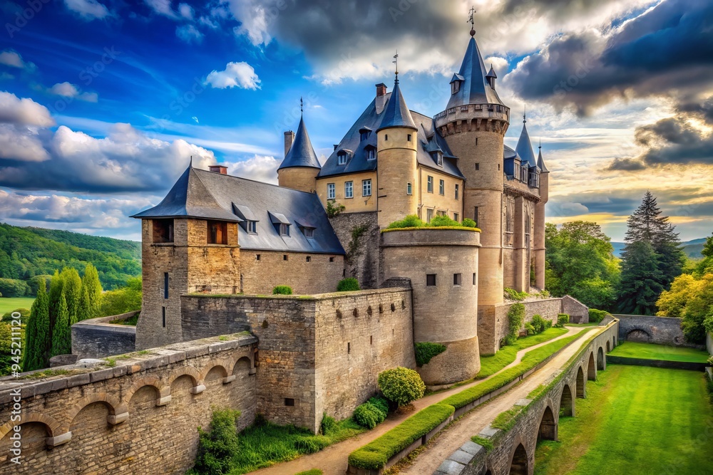 Perched atop ancient stones, a formidable fortress stands, its machicolation a testament to medieval ingenuity, a reminder of battles past and present. Perched atop ancient stones, a formidable fortress stands, its machicolation a testament to medieval ingenuity, a reminder of battles past and present.