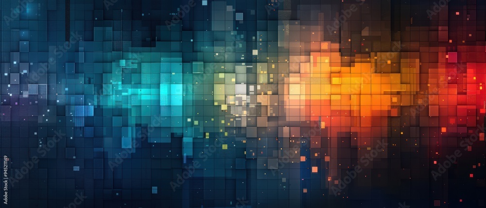 Vibrant Retro Pixel Art Abstraction - Colorful Geometric Pattern for Design Projects Vibrant Retro Pixel Art Abstraction - Colorful Geometric Pattern for Design Projects