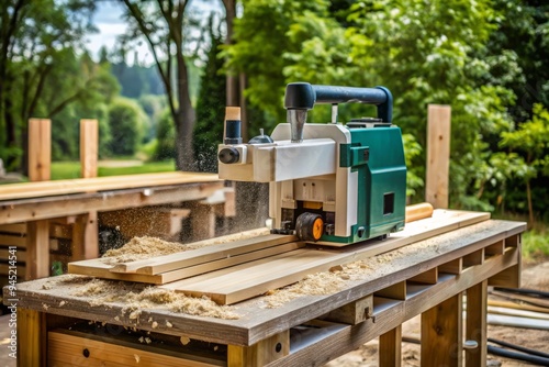 A versatile portable planer machine for woodworking, ideal for planing and thicknessing boards with precision and ease, perfect for hobbyists and professionals alike.