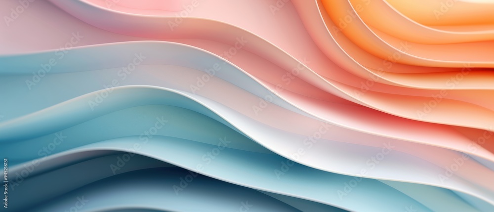 Serene Minimalist Wave Pattern in Soft Pastel Shades for Calm and Relaxation Vibes