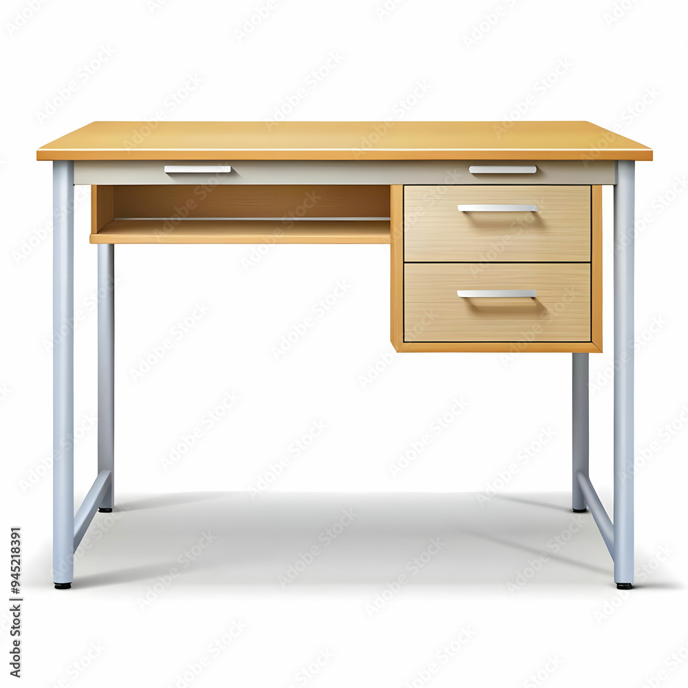 real study table isolated on white background real study table isolated on white background