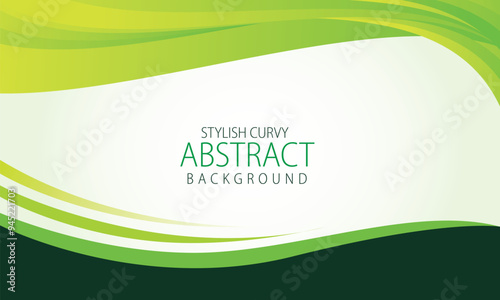 Abstract green curvy banner and Stylish elegant colorful wave design modern background. gradient overlap composition & vector illustration background.