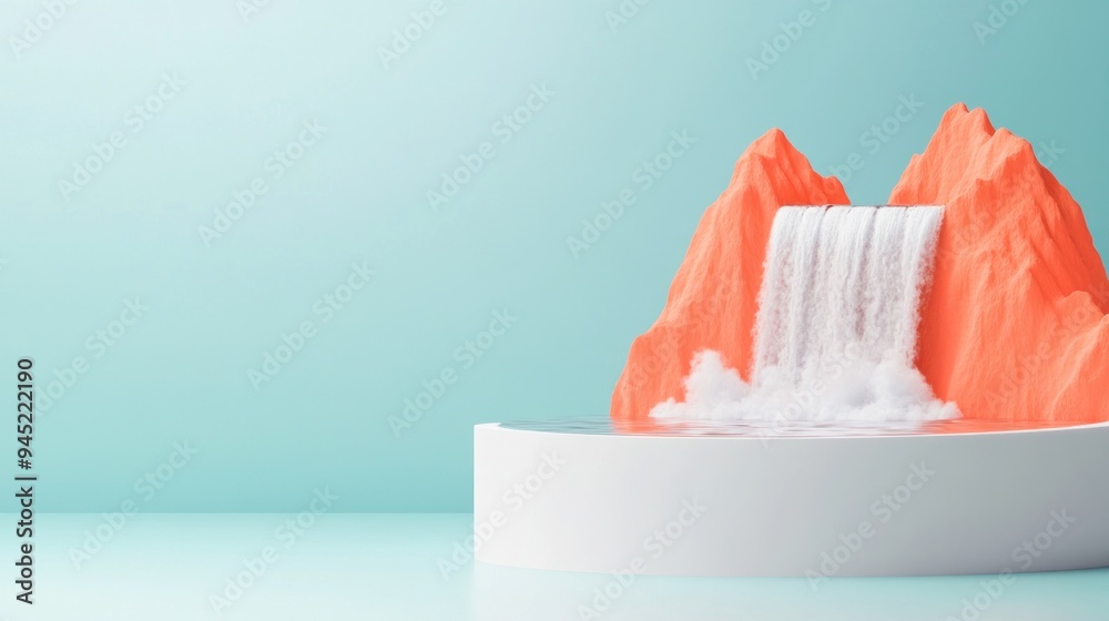 A 3D model showing an income statement as a cascading waterfall of numbers and data, flowing into a summary pool, bright and clean. A 3D model showing an income statement as a cascading waterfall of numbers and data, flowing into a summary pool, bright and clean.
