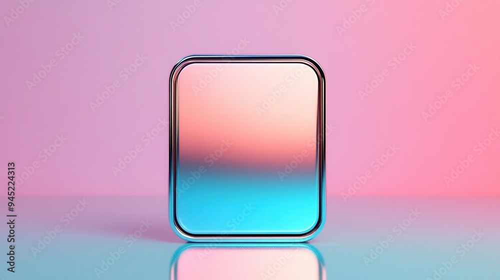 A chrome effect app icon with sleek gradients and reflective surfaces, chrome effect, app icon, sleek A chrome effect app icon with sleek gradients and reflective surfaces, chrome effect, app icon, sleek